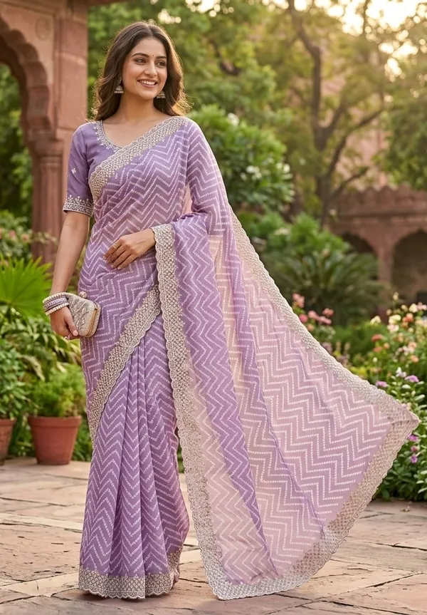 ROYAL_SILK_KOTA_DORIYA_ZIG_ZAG_Saree_With_Embellished_Border_Purple