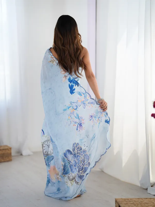 Light_Blue_Pure_Chinon_Digital_Print_Saree_With_Mirror_Work_Scallop_Border_For_Women