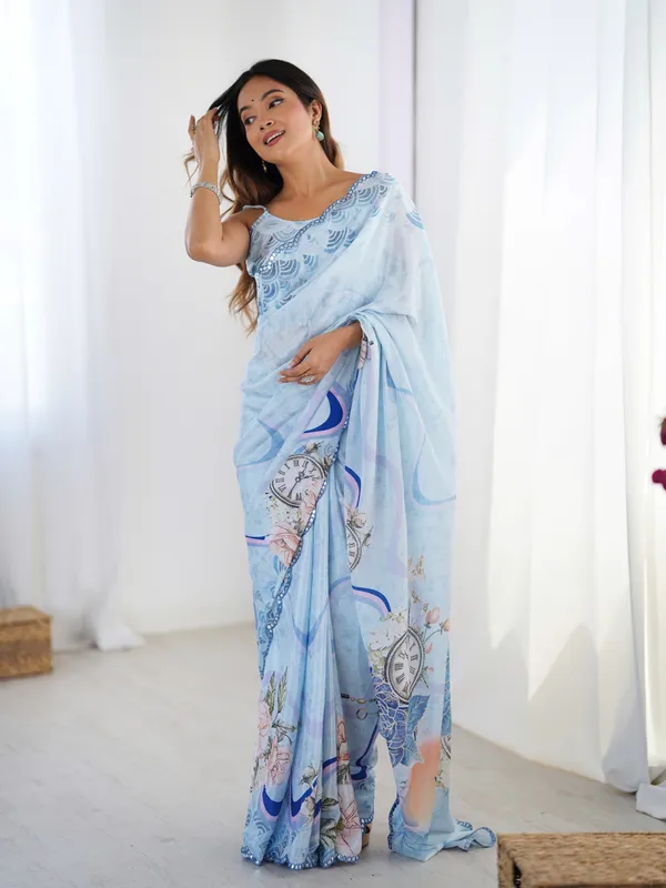 Light_Blue_Pure_Chinon_Digital_Print_Saree_With_Mirror_Work_Scallop_Border_For_Women