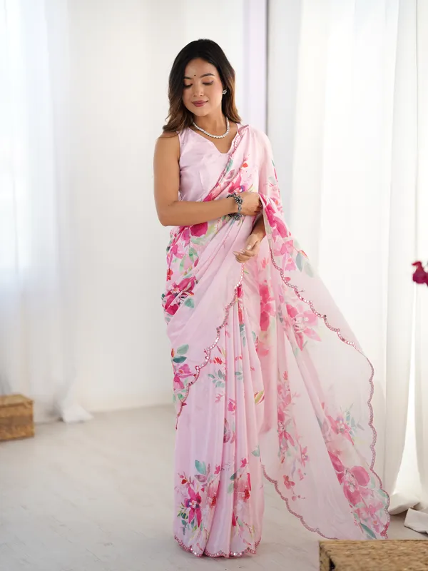 Light_Pink_Pure_Chinon_Digital_Print_Saree_With_Mirror_Work_Scallop_Border_For_Women