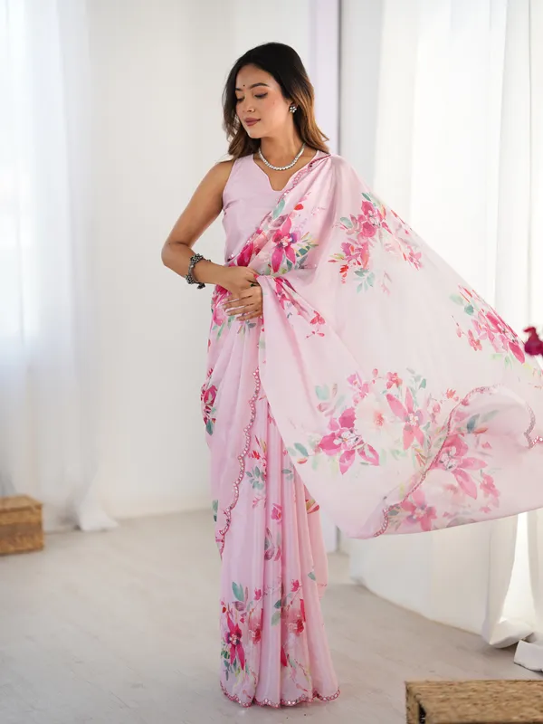Light_Pink_Pure_Chinon_Digital_Print_Saree_With_Mirror_Work_Scallop_Border_For_Women