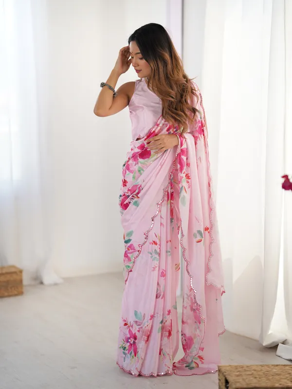 Light_Pink_Pure_Chinon_Digital_Print_Saree_With_Mirror_Work_Scallop_Border_For_Women