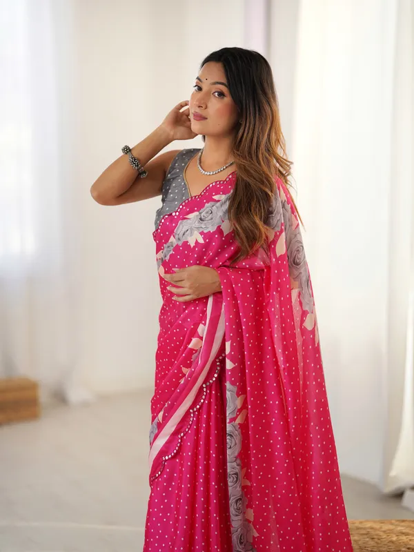 Pink_And_Grey_Pure_Chinon_Digital_Print_Saree_With_Mirror_Work_Scallop_Border_For_Women