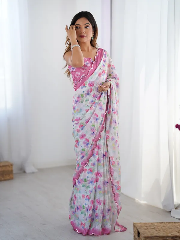 Pink_White_Pure_Chinon_Digital_Print_Saree_With_Mirror_Work_Scallop_Border_For_Women