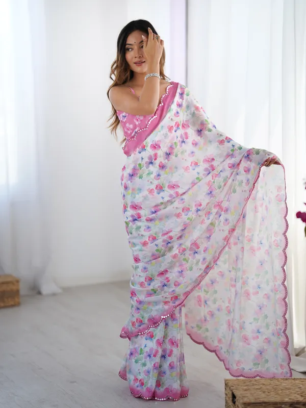 Pink_White_Pure_Chinon_Digital_Print_Saree_With_Mirror_Work_Scallop_Border_For_Women
