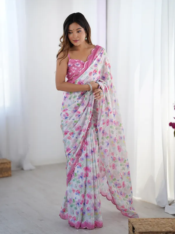 Pink_White_Pure_Chinon_Digital_Print_Saree_With_Mirror_Work_Scallop_Border_For_Women