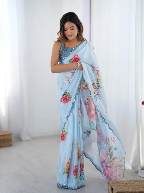 Aqua_Blue_And_Pink_Pure_Chinon_Digital_Print_Saree_With_Mirror_Work_Scallop_Border_For_Women