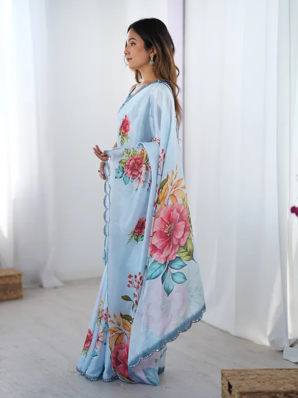 Aqua_Blue_And_Pink_Pure_Chinon_Digital_Print_Saree_With_Mirror_Work_Scallop_Border_For_Women