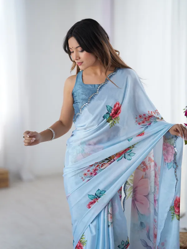 Aqua_Blue_And_Pink_Pure_Chinon_Digital_Print_Saree_With_Mirror_Work_Scallop_Border_For_Women