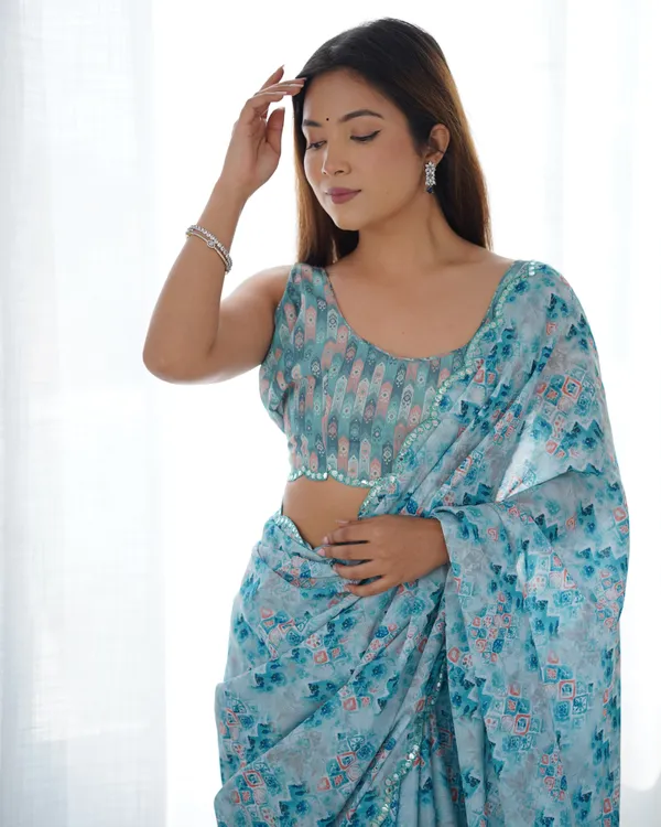 Aqua_Blue_Pure_Chinon_Digital_Print_Saree_With_Mirror_Work_Scallop_Border_For_Women