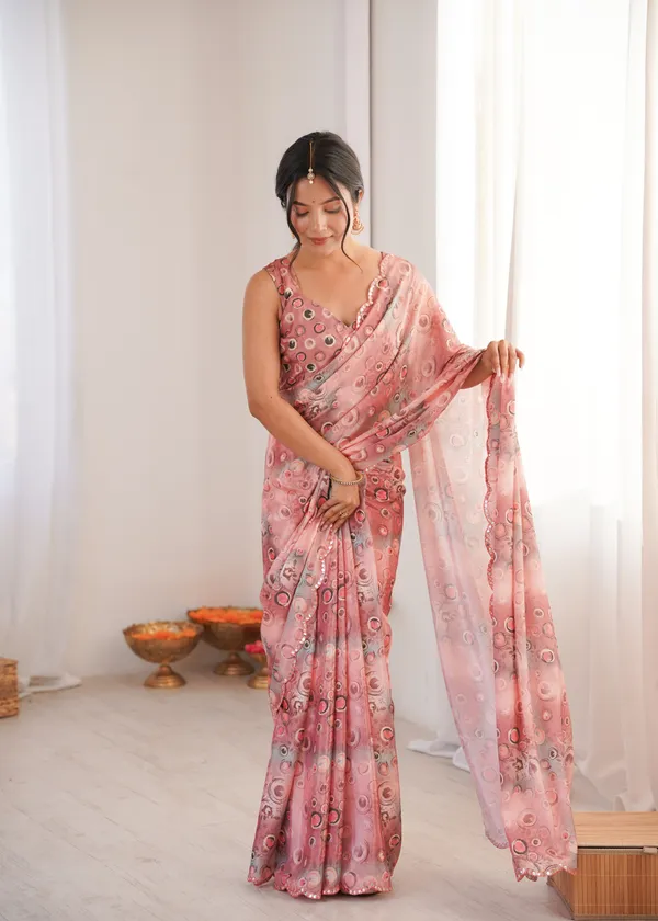 Pink_Pure_Chinon_Digital_Print_Saree_With_Mirror_Work_Scallop_Border_For_Women