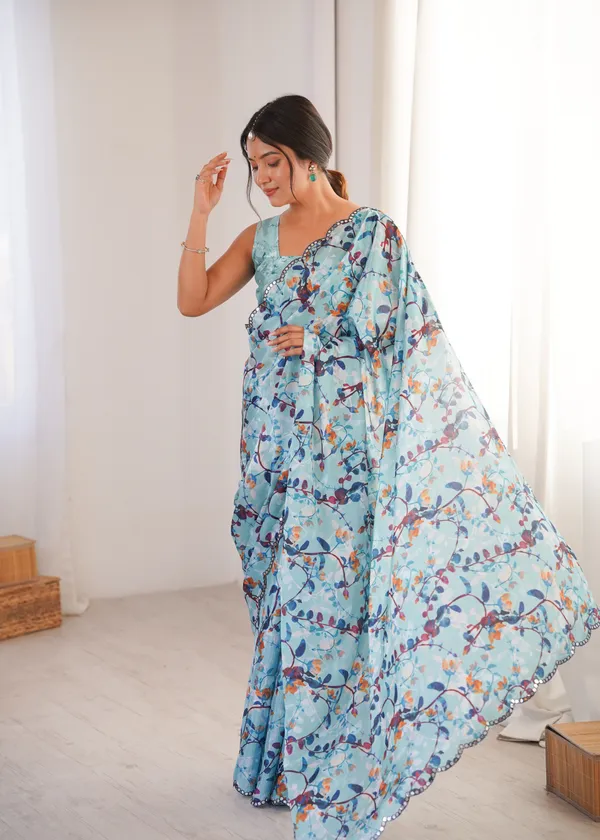 Aqua_Blue_Pure_Chinon_Digital_Print_Saree_With_Mirror_Work_Scallop_Border_For_Women