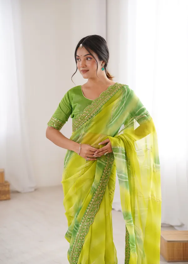 Green_Padding_Chiffon_Georgette_Partywear_Saree_For_Women
