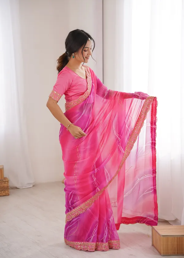 Pink_Padding_Chiffon_Georgette_Partywear_Saree_For_Women