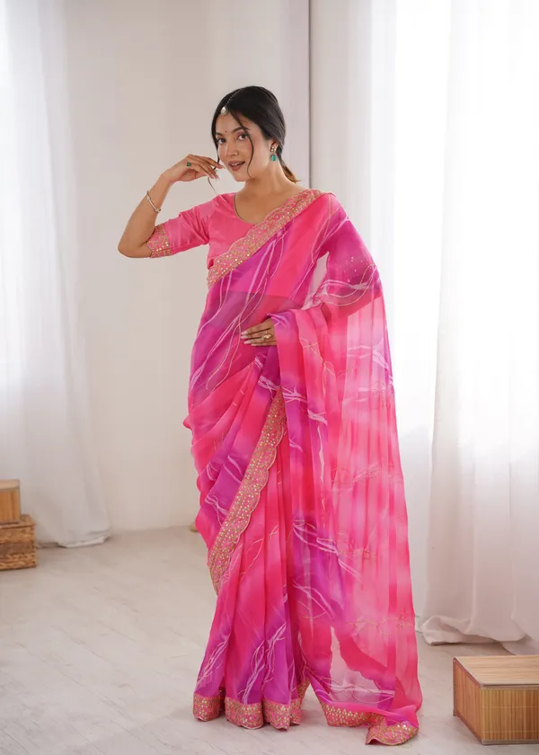 Pink_Padding_Chiffon_Georgette_Partywear_Saree_For_Women