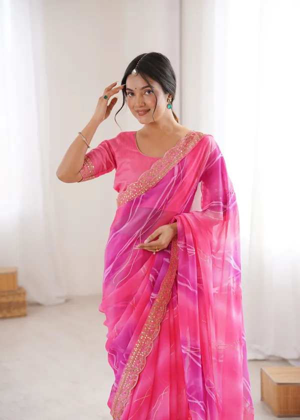 Pink_Padding_Chiffon_Georgette_Partywear_Saree_For_Women