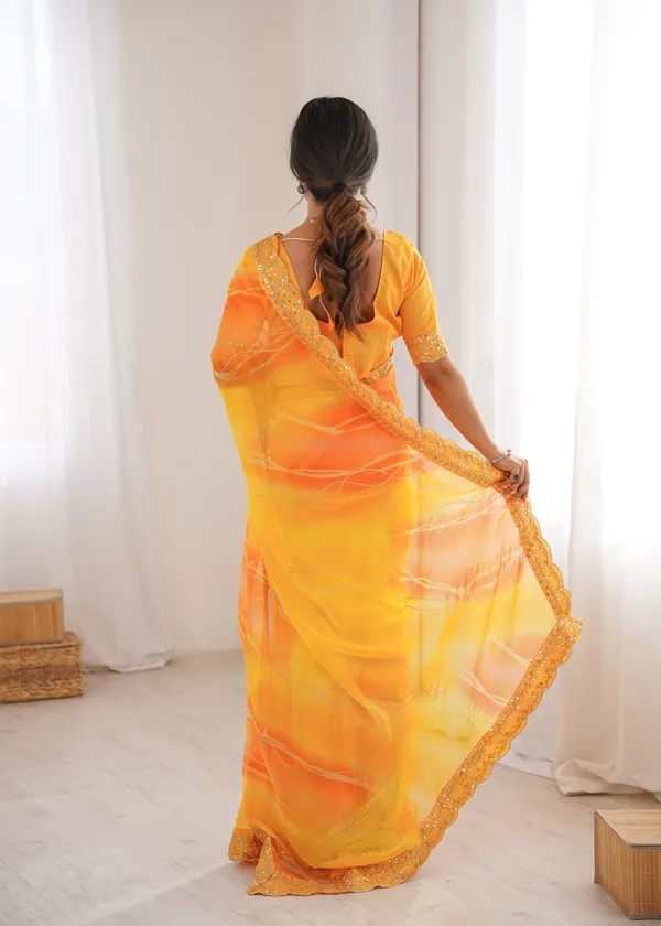 Yellow_Padding_Chiffon_Georgette_Partywear_Saree_For_Women