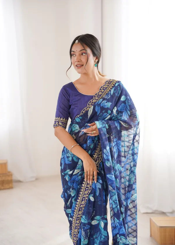 Blue_Printed_Chiffon_Georgette_Partywear_Saree_For_Women
