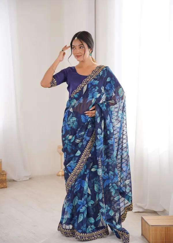 Blue_Printed_Chiffon_Georgette_Partywear_Saree_For_Women