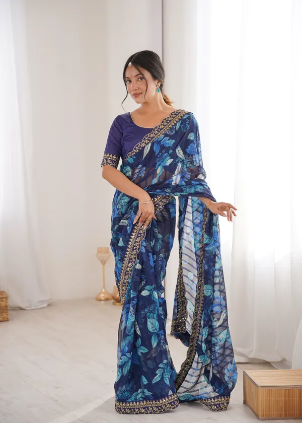 Blue_Printed_Chiffon_Georgette_Partywear_Saree_For_Women