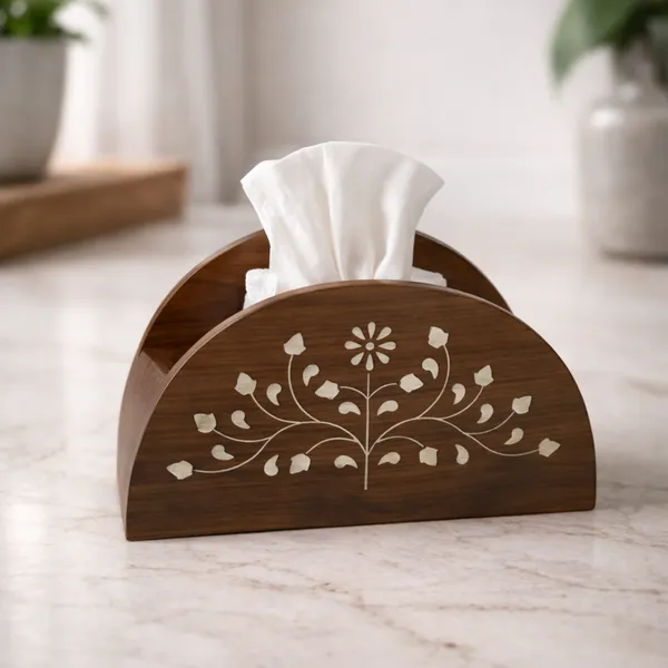Handcrafted_Wooden_Tissue_Holder_With_Brass_Inlay_Floral_Design