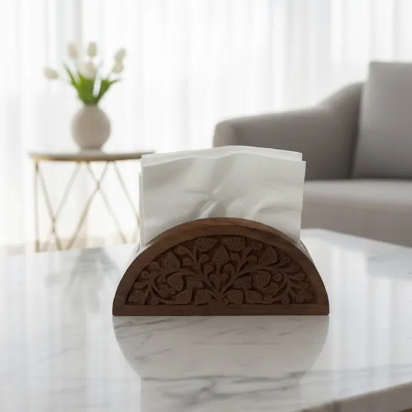 Handcrafted_Wooden_Tissue_Holder_With_Intricate_Floral_Carving_Brown