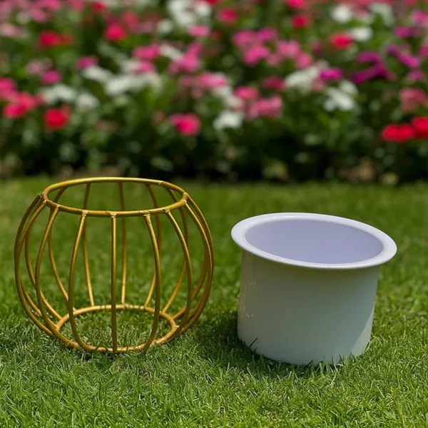 Metal_Wire_Planter_Stand_With_Plastic_Pot_Insert_Golden_Cage_Design