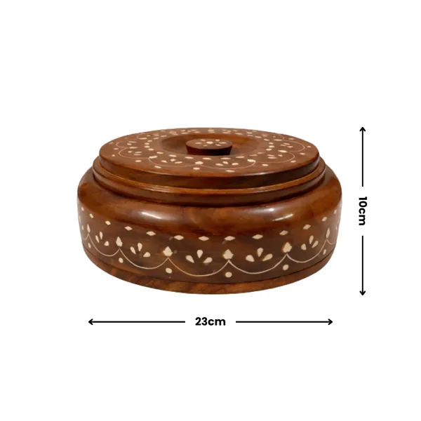 Handcrafted_Wooden_Chapati_Box_With_Brass_Inlay_Work