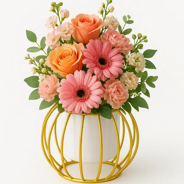 Metal_Wire_Planter_Stand_With_Plastic_Pot_Insert_Golden_Cage_Design