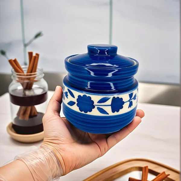 Ceramic_Pickle_Jars_With_Lids_Multipurpose_Barni_For_Chutney_Pickle_Jar_Storage_Container_Dining_Table_Container_Barni_Jar_With_Lid_Ceramic_Storage_Jar_Container_Blue_White