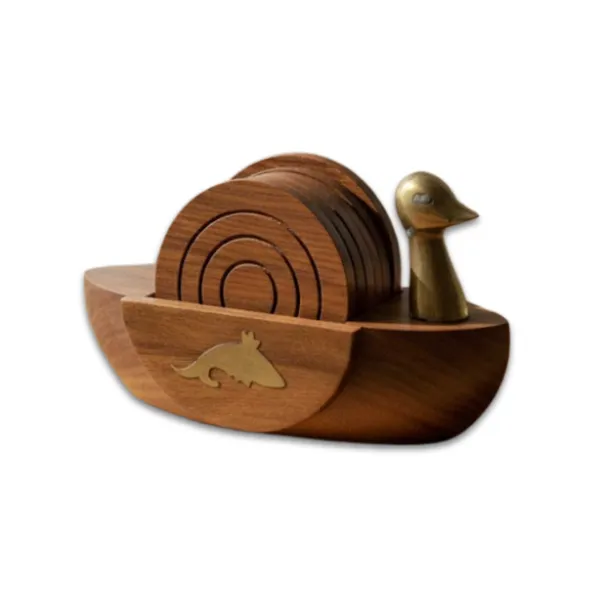 Handcrafted_Wooden_Coaster_Set_With_Boat_Shaped_Holder