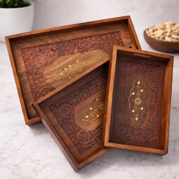 Handcrafted_Wooden_Serving_Tray_Set_With_Brass_Inlay_Set_Of_3