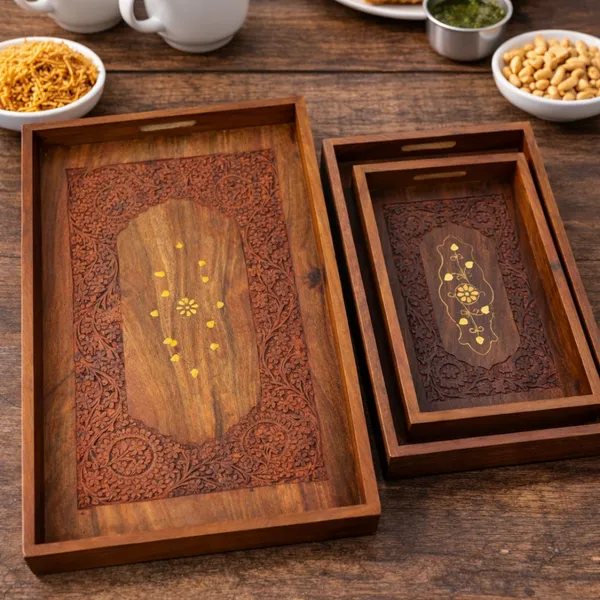 Handcrafted_Wooden_Serving_Tray_Set_With_Brass_Inlay_Set_Of_3