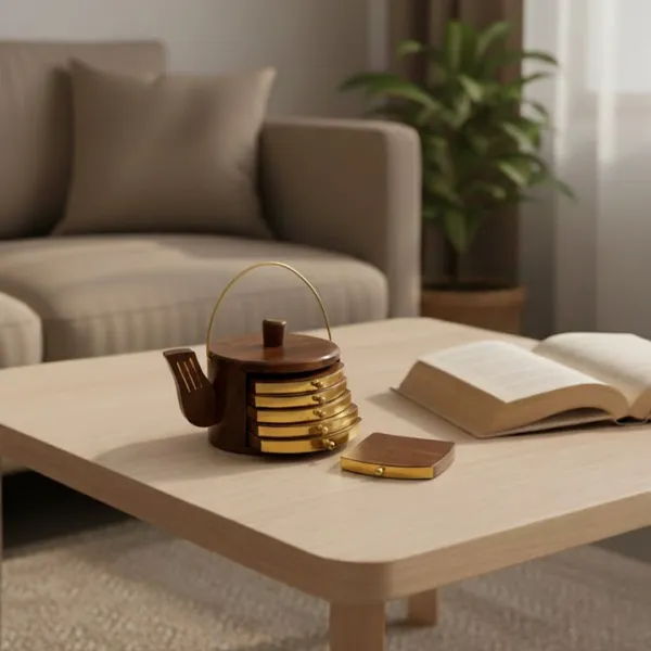 Decorative_Wooden_Teapot_Coaster_Set_With_Brass_Toned_Accents
