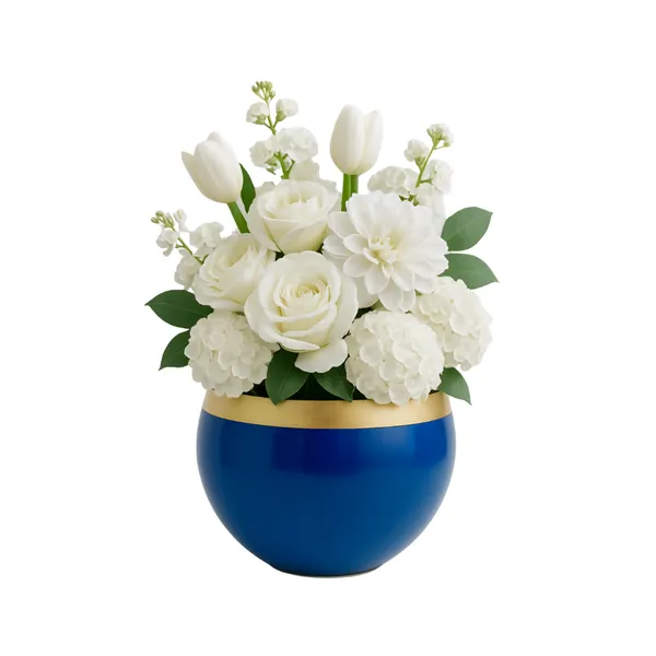 Blue_And_Gold_Decorative_Flower_Vase_With_Stand