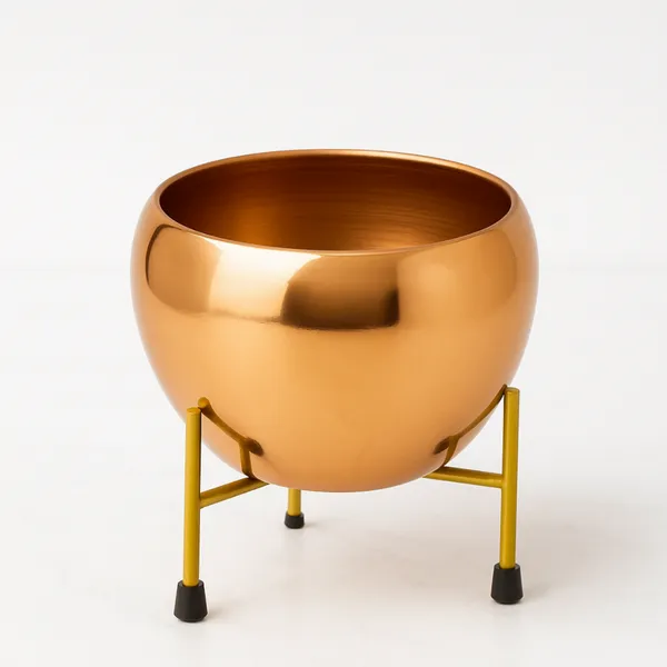 Copper_Finish_Metal_Bowl_Planter_with_Stand