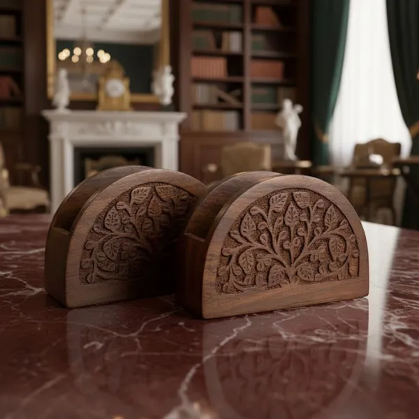 Wooden_Napkin_Holder_Set_With_Floral_Carving_Brown_Set_Of_2