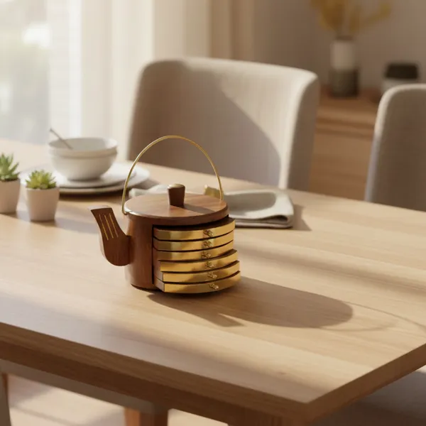Decorative_Wooden_Teapot_Coaster_Set_With_Brass_Toned_Accents