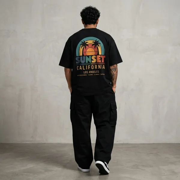 Black_Cotton_Oversized_Sunset_California_Graphic_T-Shirt_For_Men