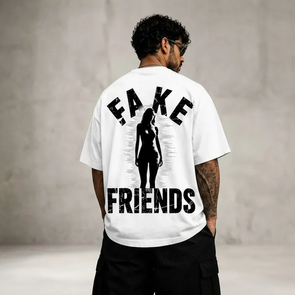 White_Cotton_Oversized_Fake_Friends_Graphic_T-Shirt_For_Men