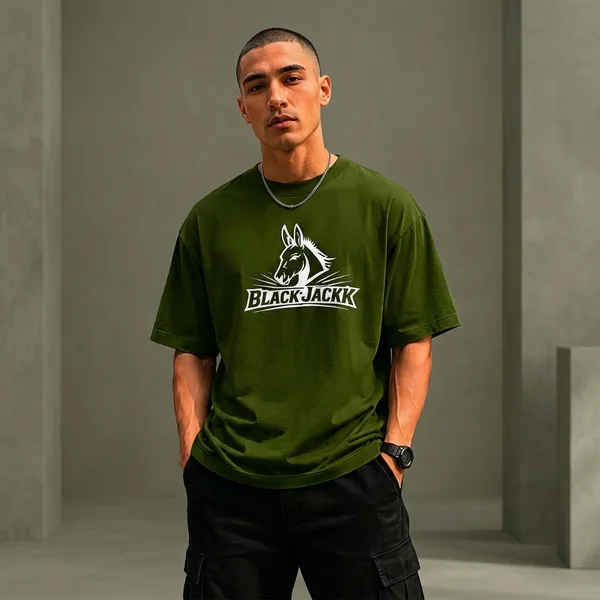 Avocado_Green_Black_Jack_Logo_Printed_Oversized_T-Shirt