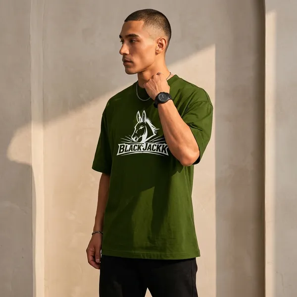 Avocado_Green_Black_Jack_Logo_Printed_Oversized_T-Shirt