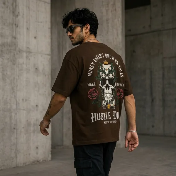 Brown_Cotton_Oversized_Graphic_T-Shirt_For_Men