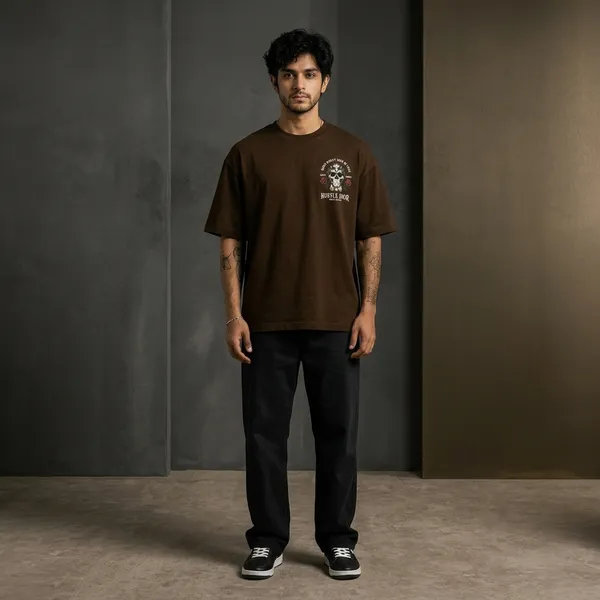 Brown_Cotton_Oversized_Graphic_T-Shirt_For_Men