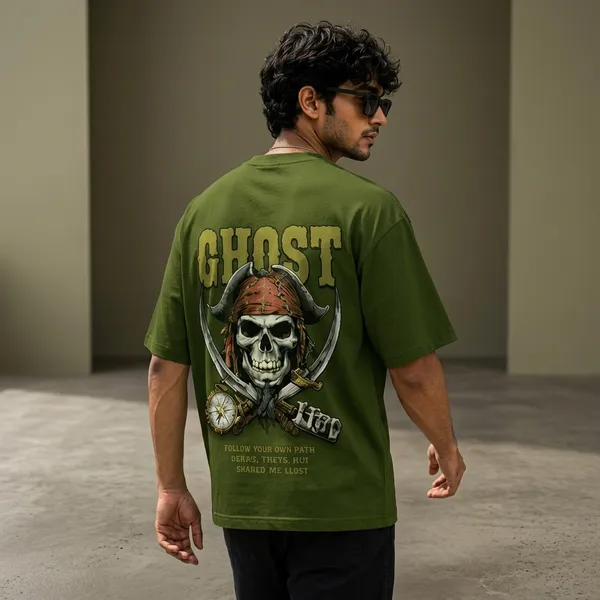 Avocado_Green_Ghost_Pirate_Skull_Graphic_Oversized_T-Shirt