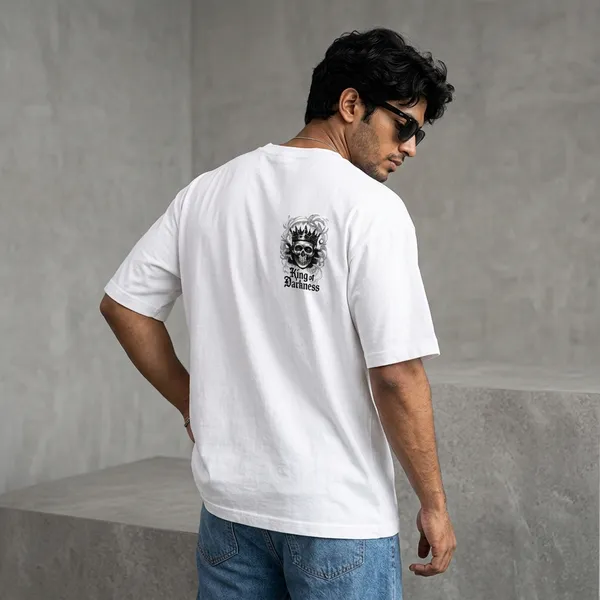 White_Cotton_Oversized_T-Shirt_With_Skull_Print_For_Men
