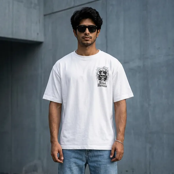 White_Cotton_Oversized_T-Shirt_With_Skull_Print_For_Men
