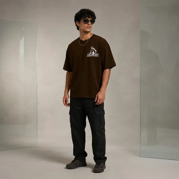 Brown_Cotton_Oversized_Graphic_Print_T-Shirt_For_Men