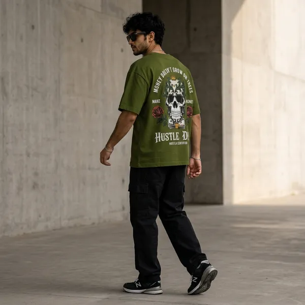 Olive_Green_Cotton_Oversized_Printed_T-Shirt_For_Men