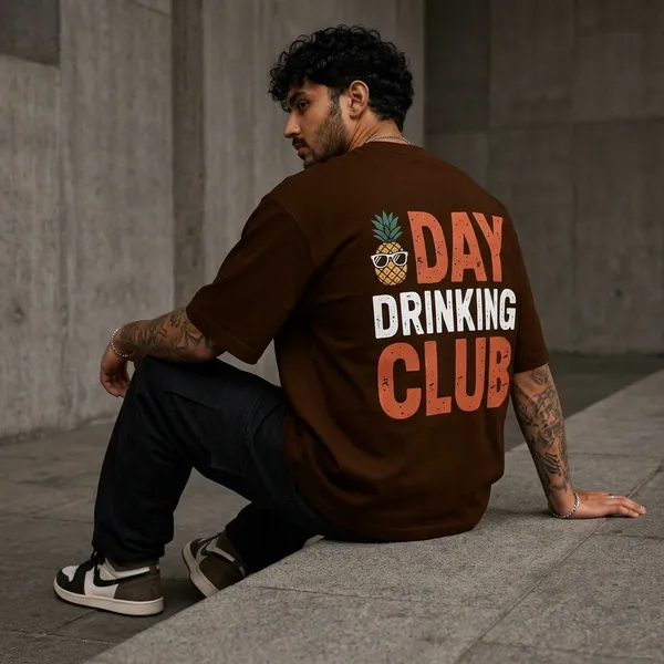 Brown_Cotton_Oversized_Day_Drinking_Club_T-Shirt_For_Men